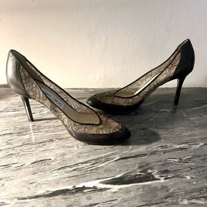 Jimmy Choo Black Lace Women's Heels